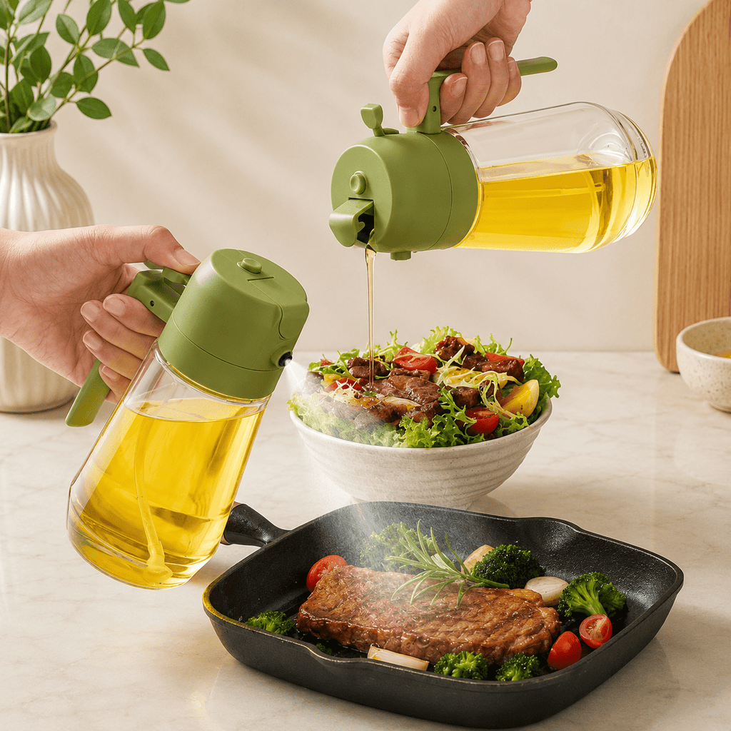 2-in-1 Glass Oil Dispenser & Sprayer - Smart Home