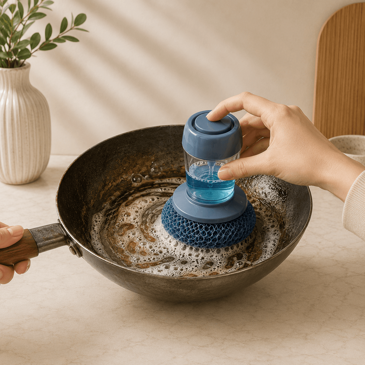 Soap Dispensing Palm Cleaning Brush - Homezone