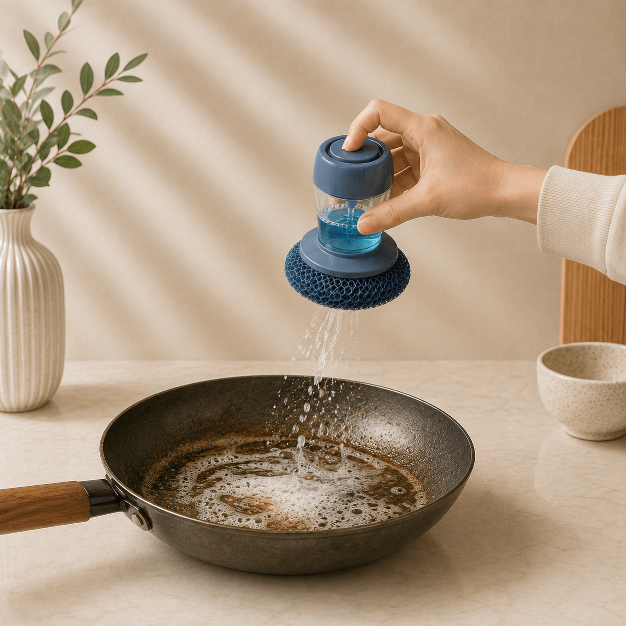 Soap Dispensing Palm Cleaning Brush - Homezone